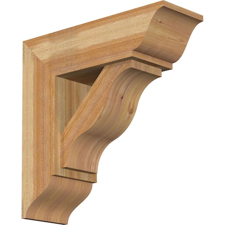 Ekena Millwork Funston Traditional Rough Sawn Bracket w/ Offset Brace, Western Red Cedar, 8"W x 24"D x 24"H BKT0806X24X24FST01RWR